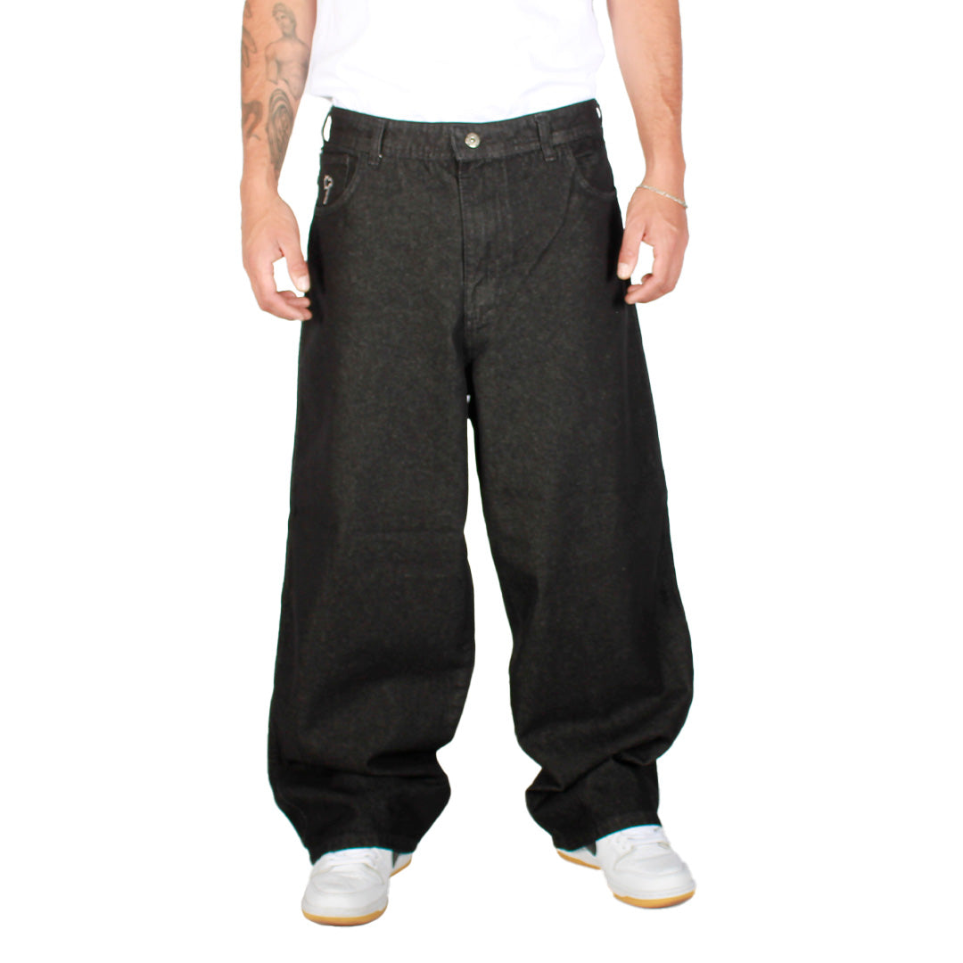 JEANS EXTRA BAGGY OLD TREE - NEGRO SILVER SERPIENTE