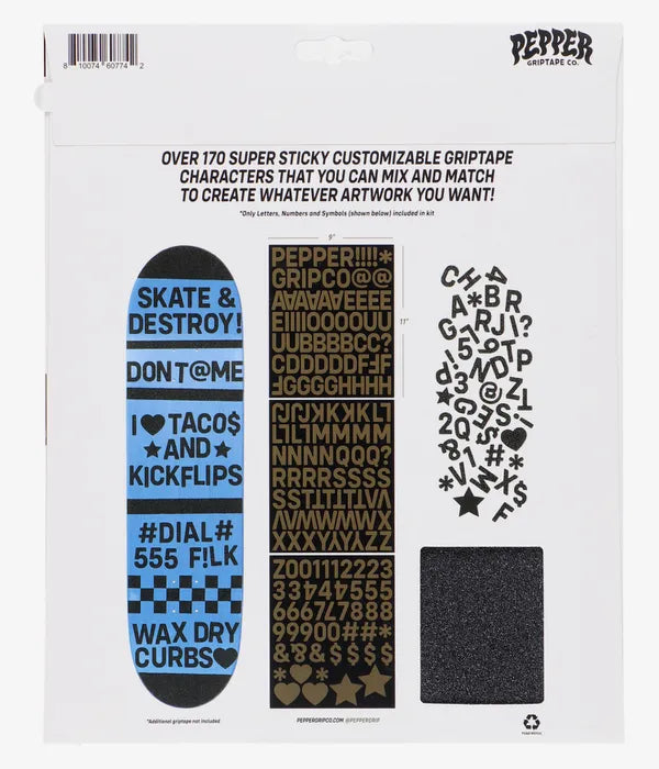 LIJA SKATE - PEPPER ALPHANUMERIC GRIP ART KIT