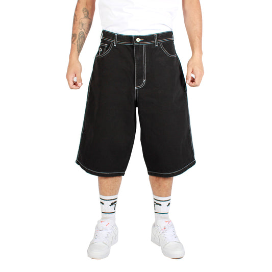 SHORTS OLD TREE - EXTRA BAGGY NEGRO CONTRAST