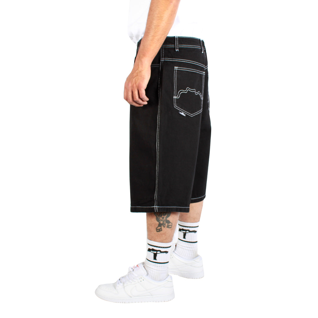 SHORTS OLD TREE - EXTRA BAGGY NEGRO CONTRAST