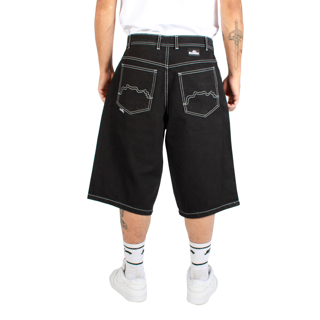 SHORTS OLD TREE - EXTRA BAGGY NEGRO CONTRAST