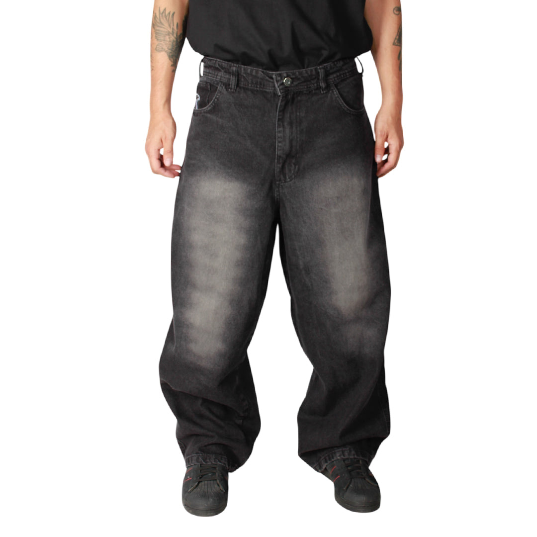 JEANS OLD TREE - EXTRA BAGGY NEGRO SILVER FOCALIZADO