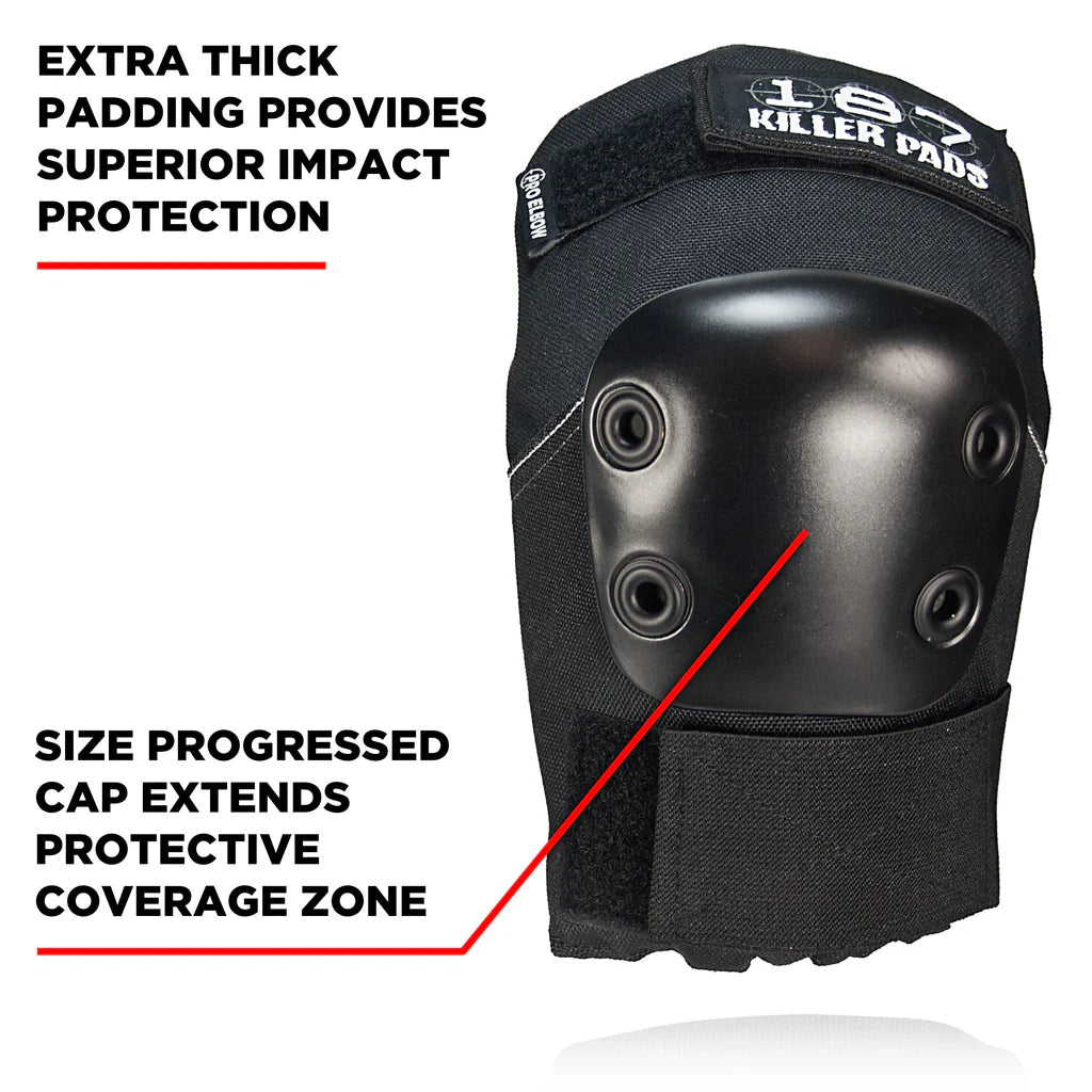 187 KILLER PADS - CODERAS PRO ELBOW PADS BLACK
